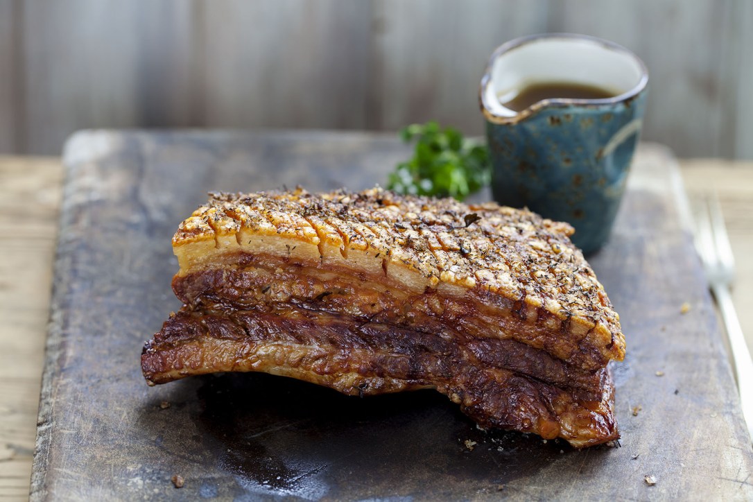 Pork belly with crispy skin